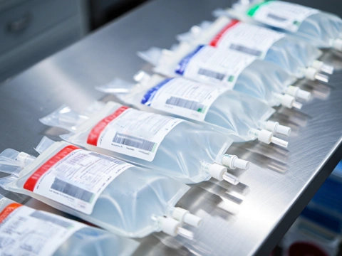 пакеты для капельниц на медицинском столе